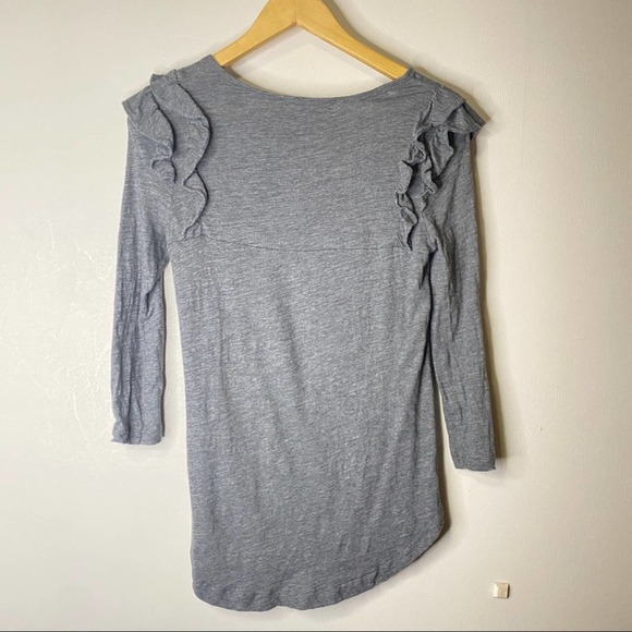 Banana Republic Size XS Gray Ruffle Shirt - Picture 7 of 7
